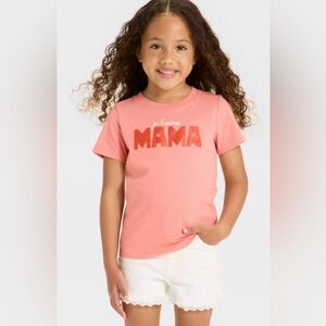 Cat & Jack Coral 'Je T'aime Mama' Tee